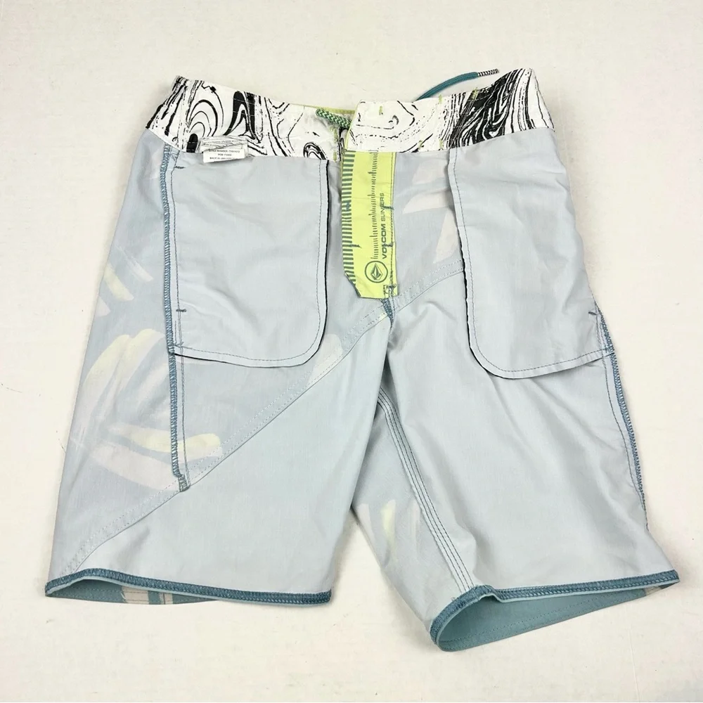 Volcom Boys Blue and Yellow Swim Shorts/Trunks